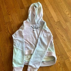 Nike hoody tie dye light colors. Size Large girls
